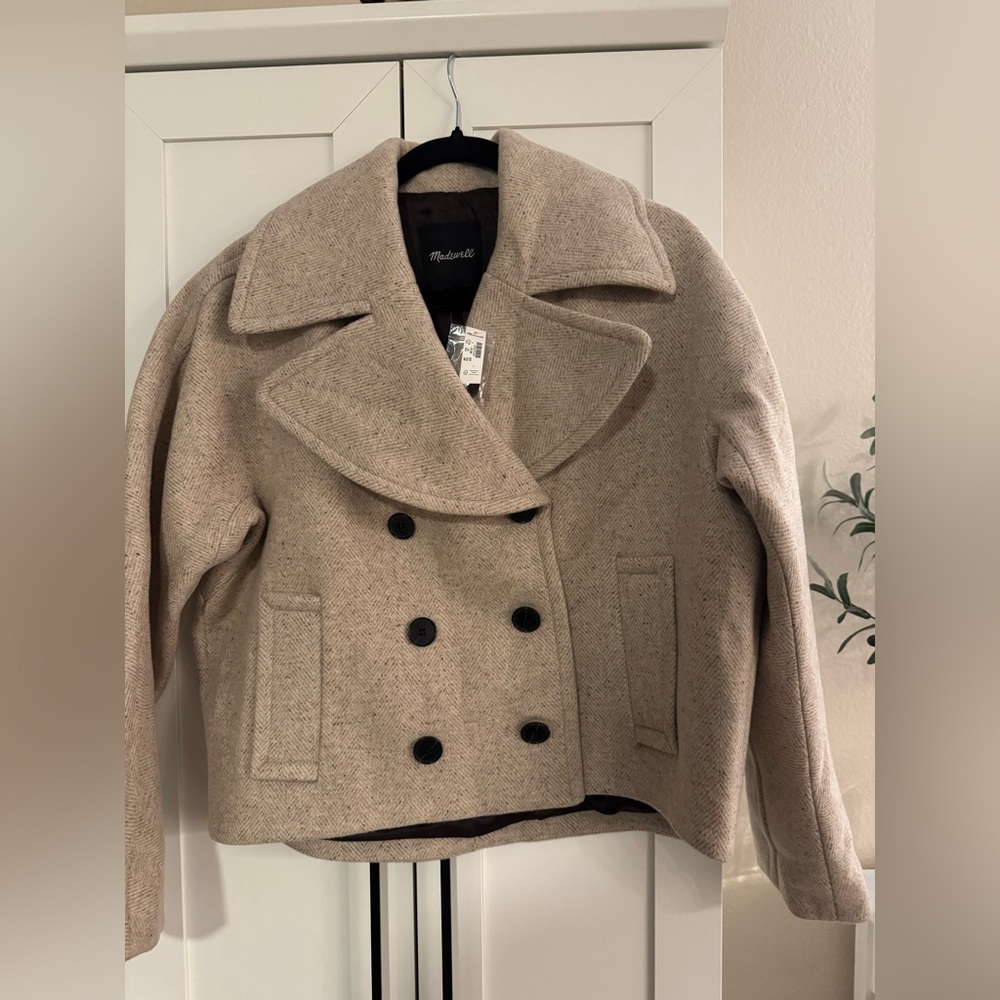 Madewell Oversized-Collar Short Peacoat (small) NWT - Picture 7 of 8